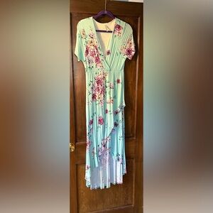 Bellamie V-Neck Floral High Low Maxi Dress
